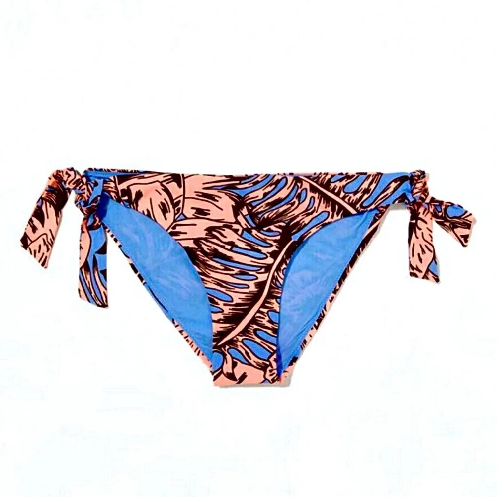 - Zara M Blue & Pink Tropical Bikini Bottom! NEW!